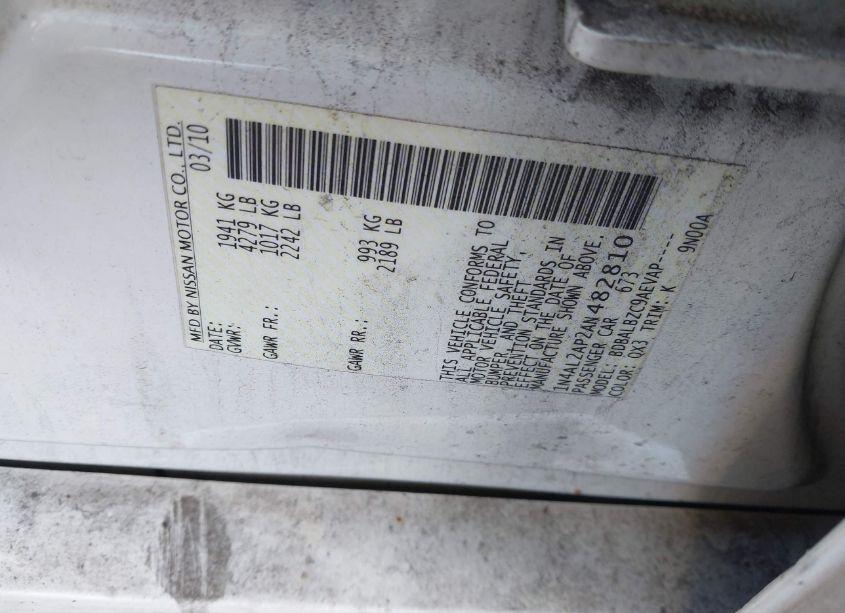 Photo 9 of 2010 Nissan Altima 2.5 S (VIN 1N4AL2AP2AN482810)