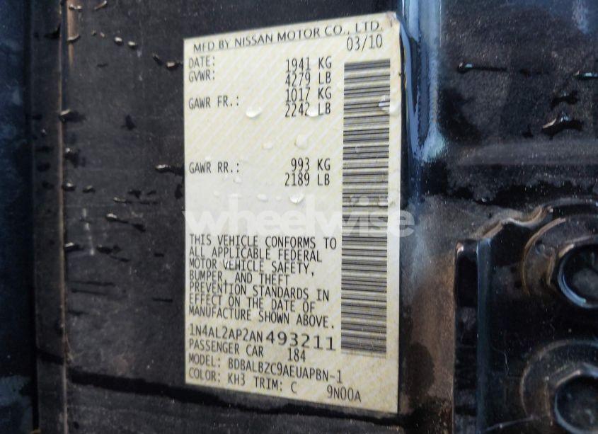 Photo 9 of 2010 Nissan Altima 2.5 S (VIN 1N4AL2AP2AN493211)