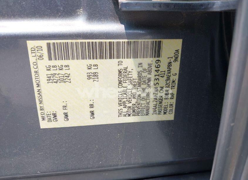 Photo 9 of 2010 Nissan Altima 2.5 S (VIN 1N4AL2AP2AN531469)