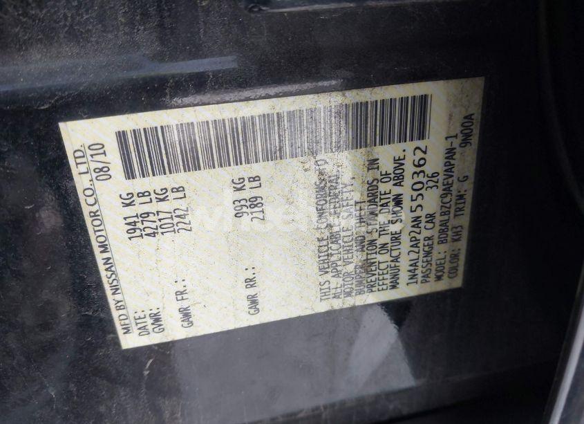 Photo 9 of 2010 Nissan Altima 2.5 S (VIN 1N4AL2AP2AN550362)