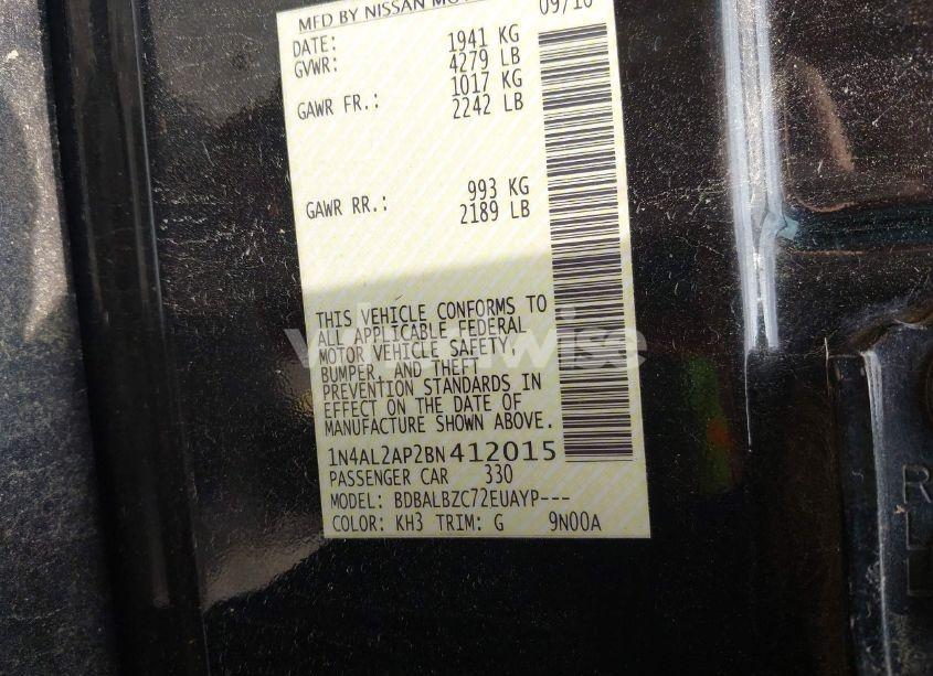 Photo 9 of 2011 Nissan Altima 2.5 S (VIN 1N4AL2AP2BN412015)