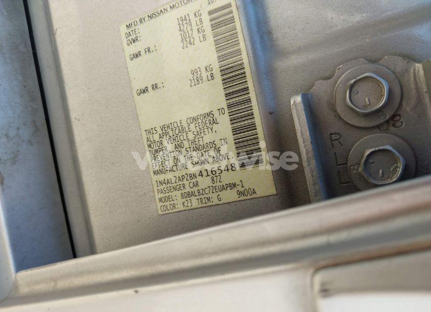 Photo 9 of 2011 Nissan Altima 2.5 S (VIN 1N4AL2AP2BN416548)