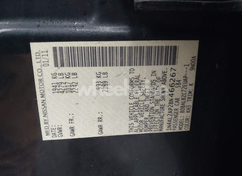 Photo 9 of 2011 Nissan Altima 2.5 S (VIN 1N4AL2AP2BN466267)