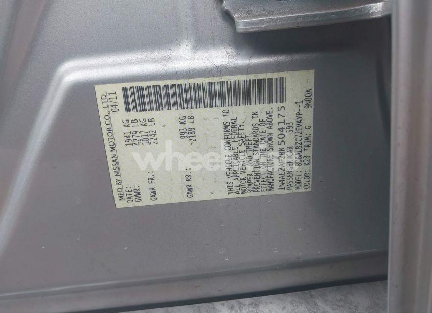 Photo 9 of 2011 Nissan Altima 2.5 S (VIN 1N4AL2AP2BN504175)