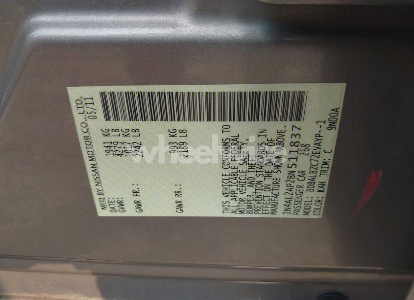 Photo 9 of 2011 Nissan Altima 2.5 S (VIN 1N4AL2AP2BN511837)