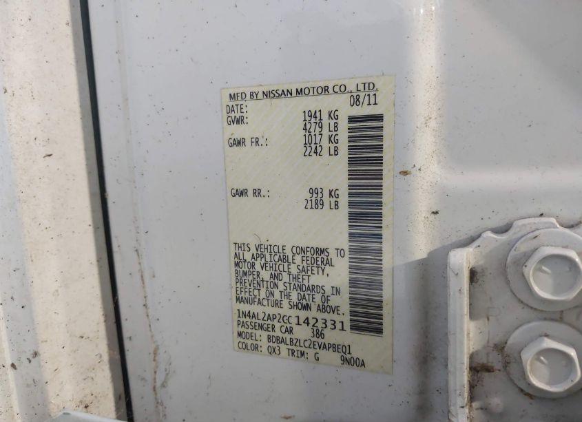 Photo 9 of 2012 Nissan Altima 2.5 S (VIN 1N4AL2AP2CC142331)