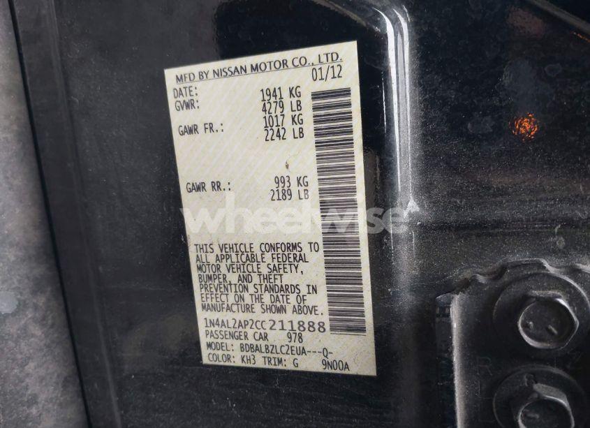 Photo 9 of 2012 Nissan Altima 2.5 S (VIN 1N4AL2AP2CC211888)