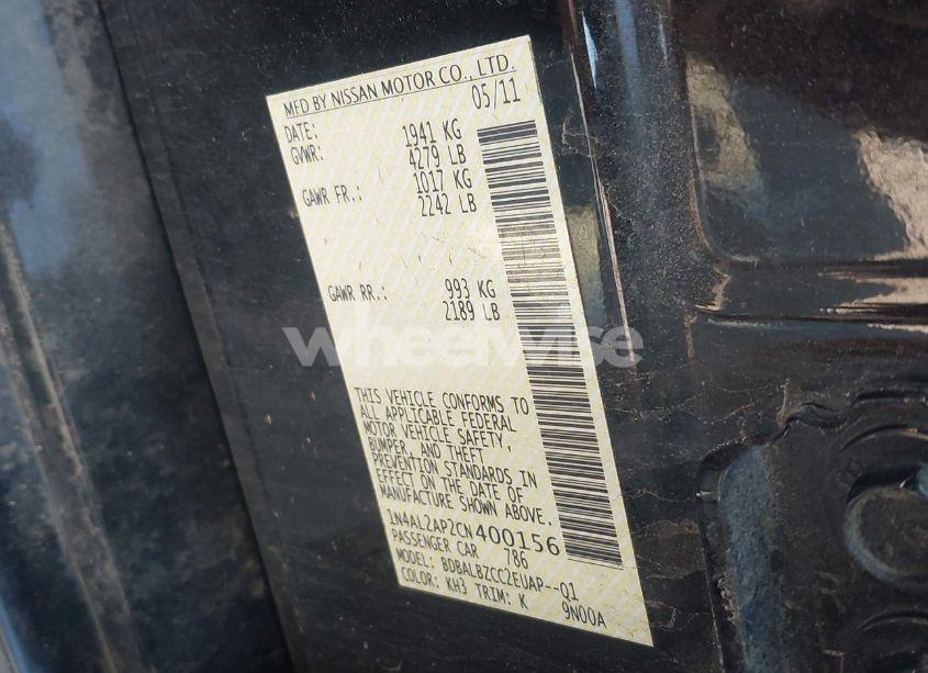 Photo 9 of 2012 Nissan Altima 2.5 S (VIN 1N4AL2AP2CN400156)