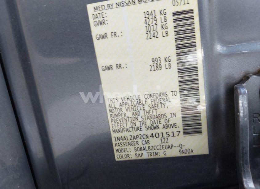 Photo 9 of 2012 Nissan Altima 2.5 S (VIN 1N4AL2AP2CN401517)