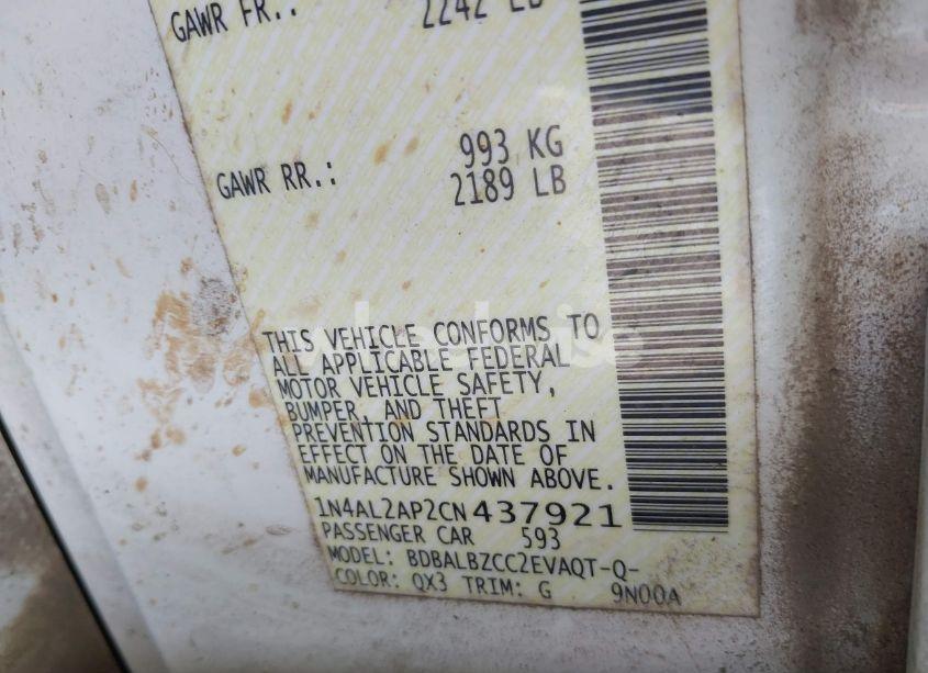 Photo 9 of 2012 Nissan Altima 2.5 S (VIN 1N4AL2AP2CN437921)