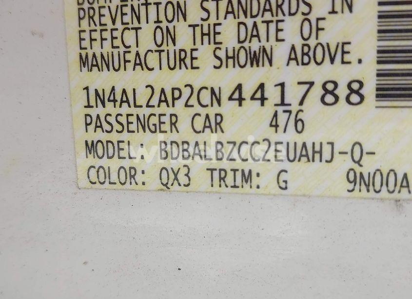 Photo 9 of 2012 Nissan Altima 2.5 S (VIN 1N4AL2AP2CN441788)