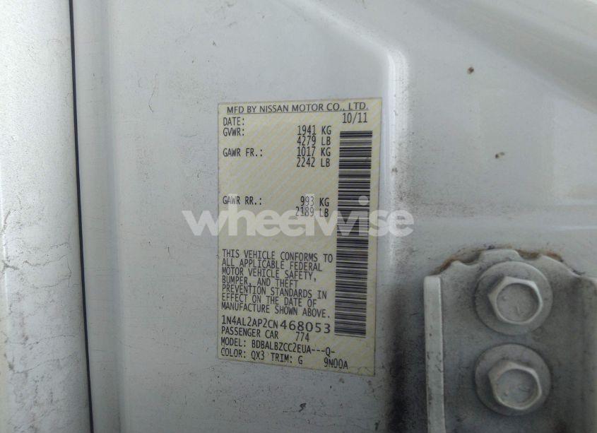 Photo 9 of 2012 Nissan Altima 2.5 S (VIN 1N4AL2AP2CN468053)