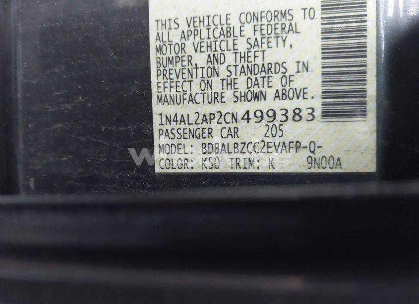 Photo 9 of 2012 Nissan Altima 2.5 S (VIN 1N4AL2AP2CN499383)