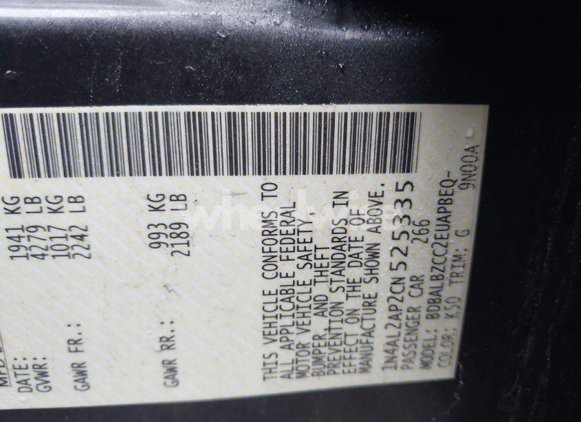 Photo 9 of 2012 Nissan Altima 2.5 S (VIN 1N4AL2AP2CN525335)