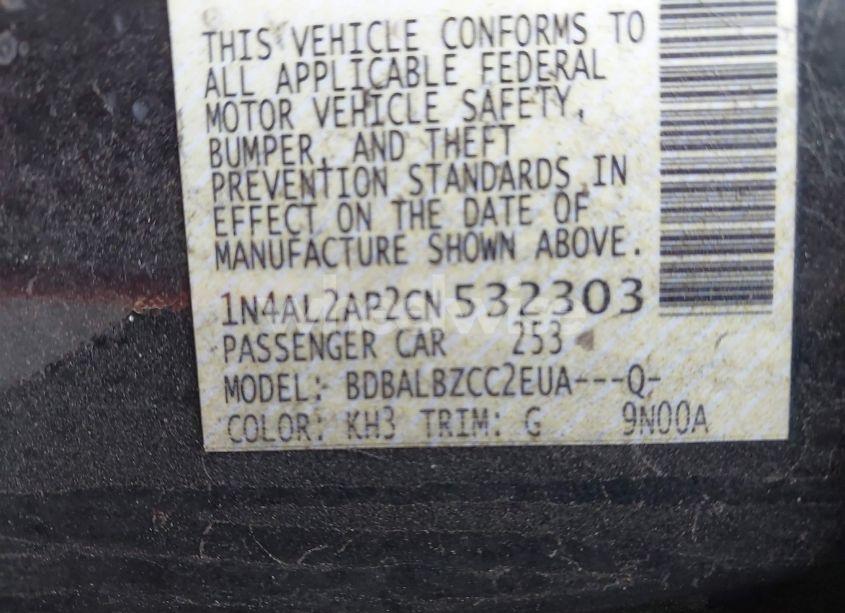 Photo 9 of 2012 Nissan Altima 2.5 S (VIN 1N4AL2AP2CN532303)