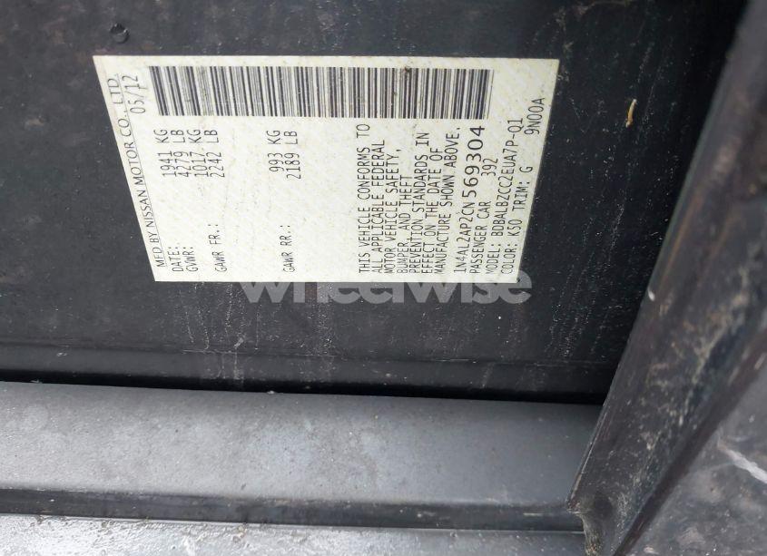 Photo 9 of 2012 Nissan Altima 2.5 S (VIN 1N4AL2AP2CN569304)