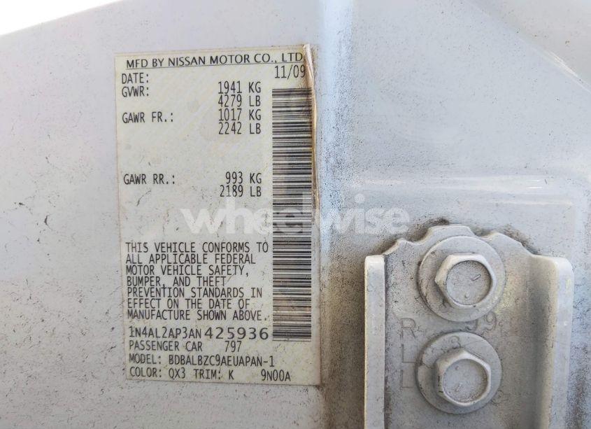 Photo 9 of 2010 Nissan Altima 2.5 S (VIN 1N4AL2AP3AN425936)