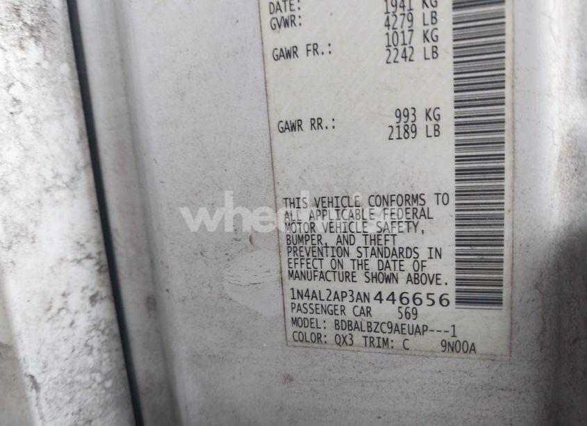 Photo 9 of 2010 Nissan Altima 2.5 S (VIN 1N4AL2AP3AN446656)