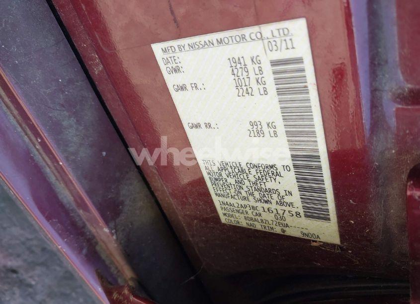 Photo 9 of 2011 Nissan Altima 2.5 S (VIN 1N4AL2AP3BC161758)