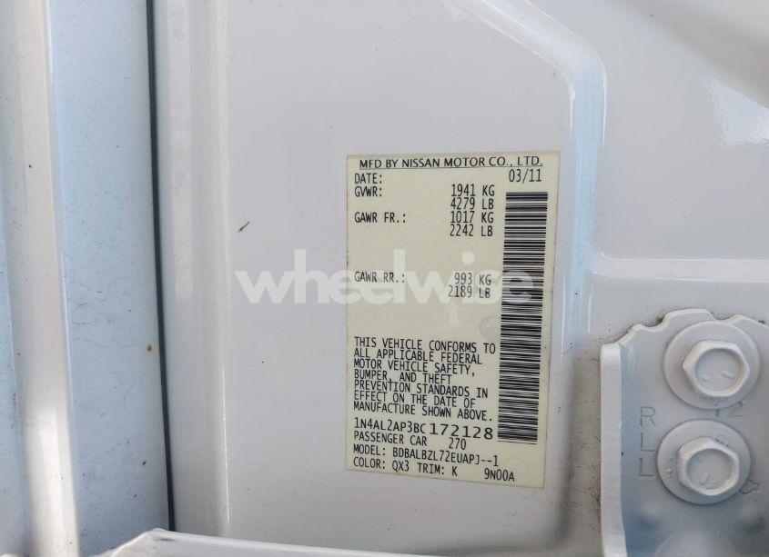 Photo 9 of 2011 Nissan Altima 2.5 S (VIN 1N4AL2AP3BC172128)