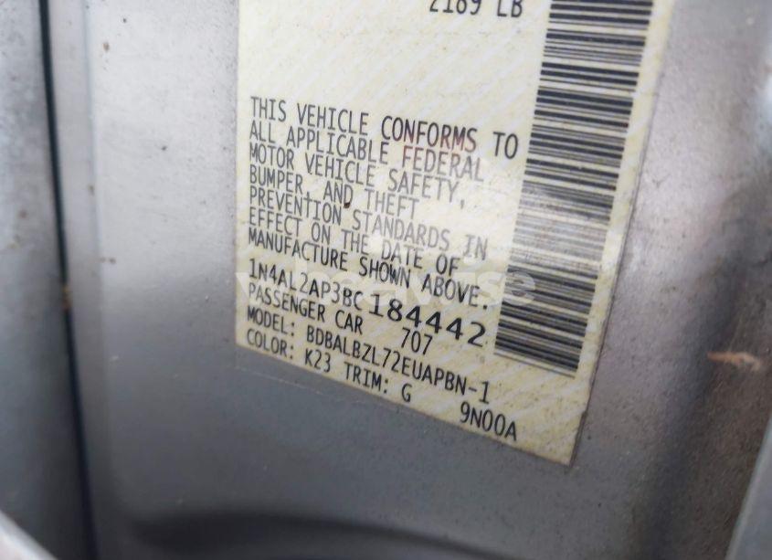 Photo 9 of 2011 Nissan Altima 2.5 S (VIN 1N4AL2AP3BC184442)