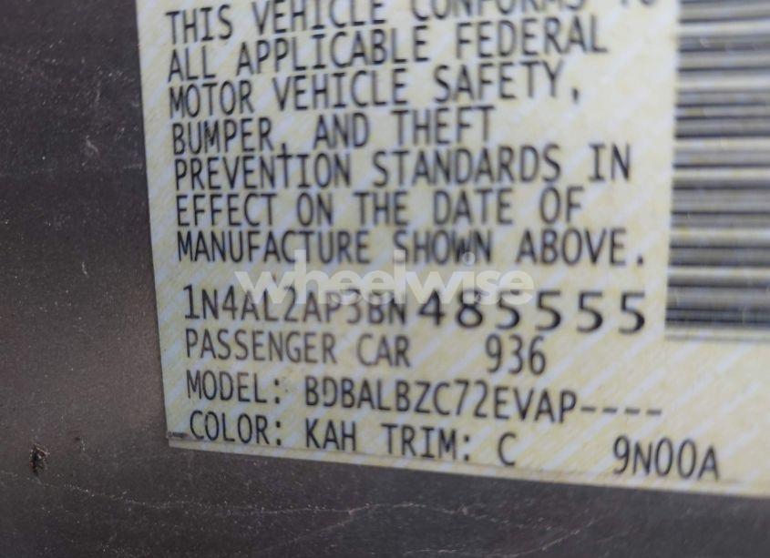 Photo 9 of 2011 Nissan Altima 2.5 S (VIN 1N4AL2AP3BN485555)