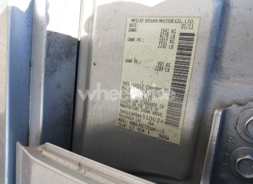 Photo 9 of 2011 Nissan Altima 2.5 S (VIN 1N4AL2AP3BN510034)