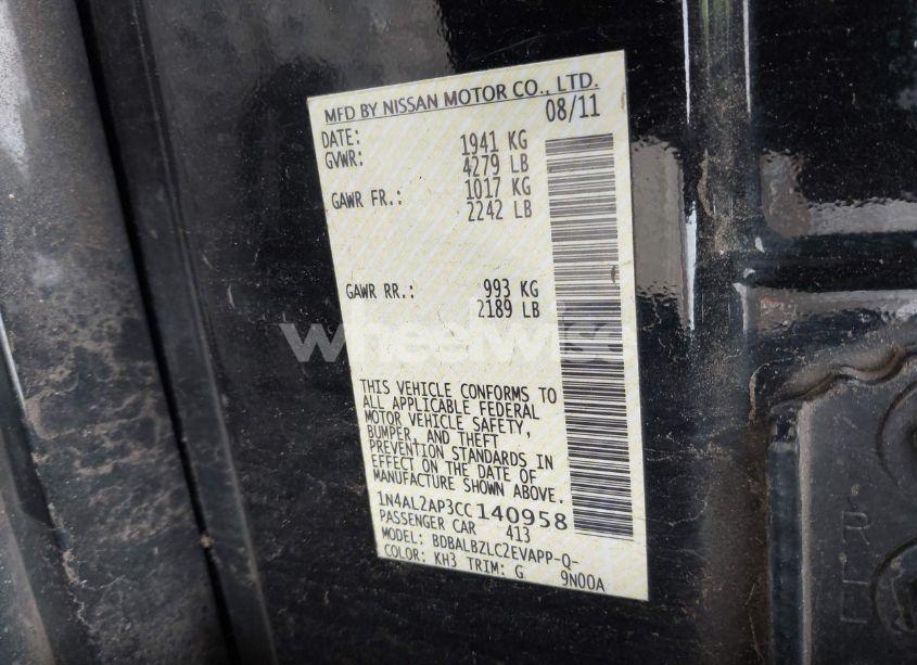 Photo 9 of 2012 Nissan Altima 2.5 S (VIN 1N4AL2AP3CC140958)