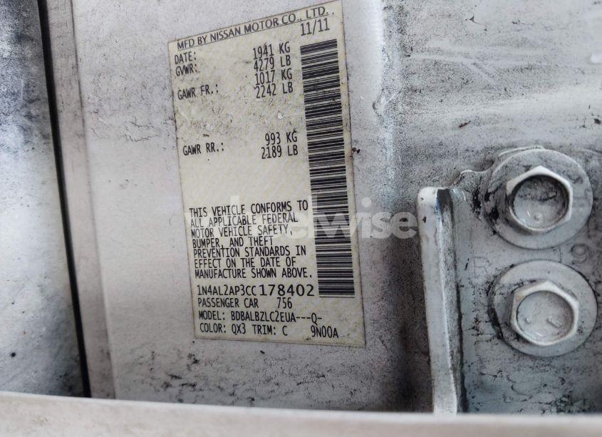 Photo 9 of 2012 Nissan Altima 2.5 S (VIN 1N4AL2AP3CC178402)