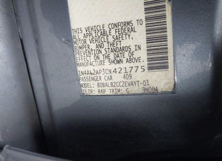 Photo 9 of 2012 Nissan Altima 2.5 S (VIN 1N4AL2AP3CN421775)