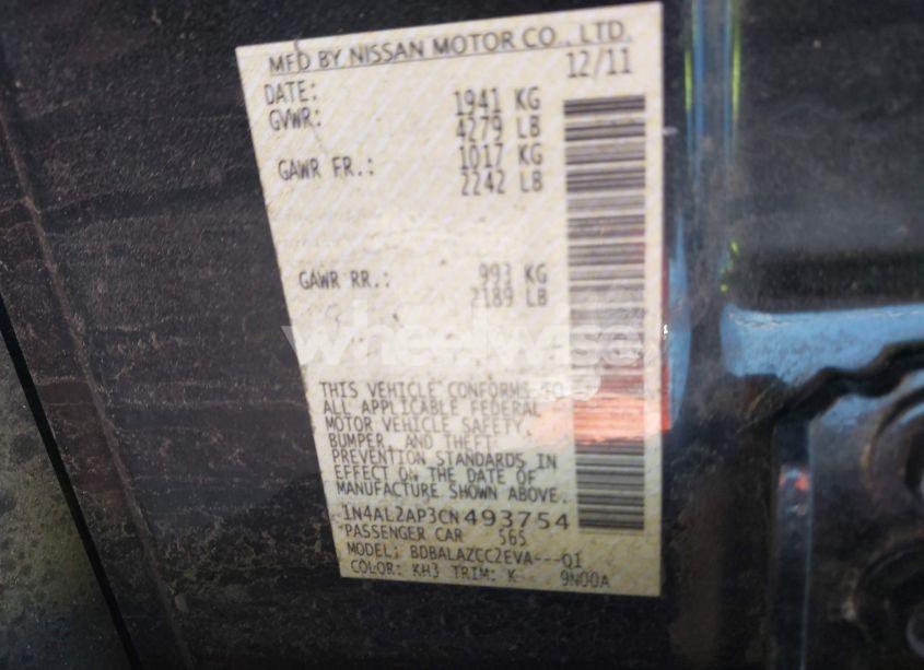 Photo 9 of 2012 Nissan Altima 2.5 (VIN 1N4AL2AP3CN493754)