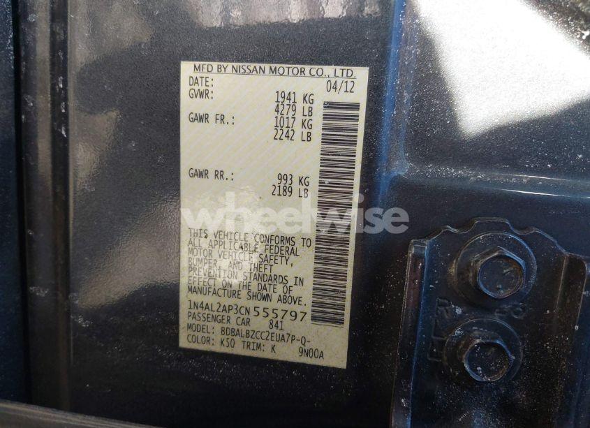 Photo 9 of 2012 Nissan Altima 2.5 S (VIN 1N4AL2AP3CN555797)