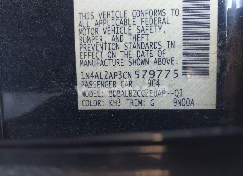 Photo 9 of 2012 Nissan Altima 2.5 S (VIN 1N4AL2AP3CN579775)