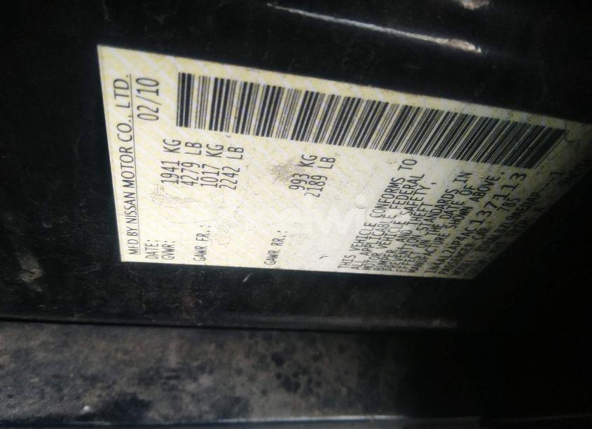 Photo 9 of 2010 Nissan Altima 2.5 S (VIN 1N4AL2AP4AC137113)