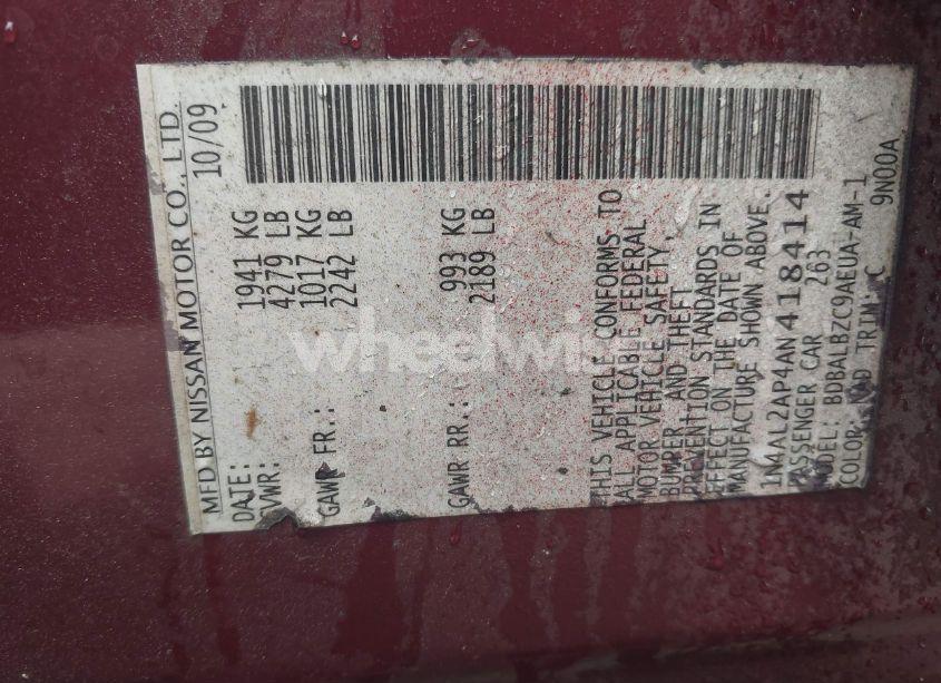 Photo 9 of 2010 Nissan Altima 2.5 S (VIN 1N4AL2AP4AN418414)