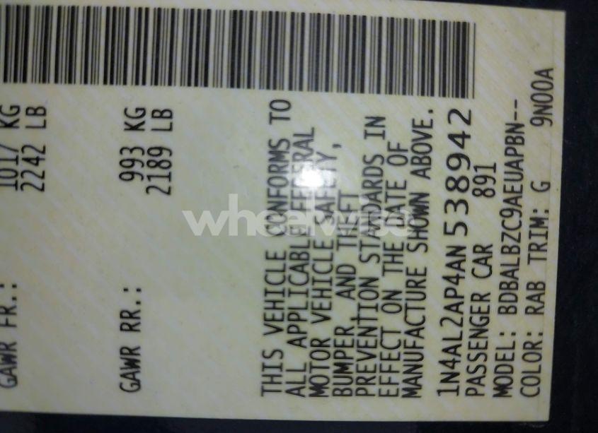 Photo 9 of 2010 Nissan Altima 2.5 S (VIN 1N4AL2AP4AN538942)