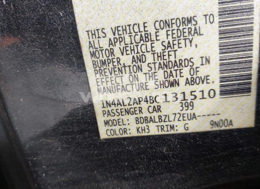 Photo 9 of 2011 Nissan Altima 2.5 S (VIN 1N4AL2AP4BC131510)