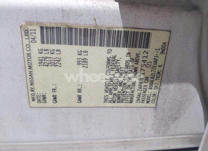 Photo 9 of 2011 Nissan Altima 2.5 S (VIN 1N4AL2AP4BC175412)