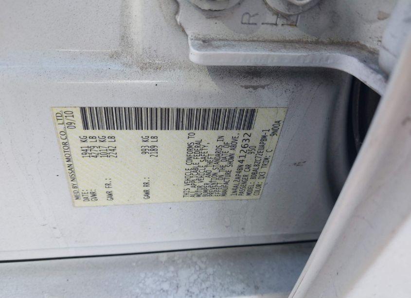 Photo 9 of 2011 Nissan Altima 2.5 S (VIN 1N4AL2AP4BN412632)