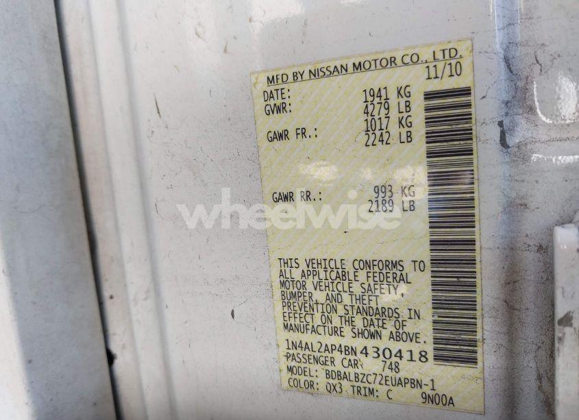 Photo 9 of 2011 Nissan Altima 2.5 S (VIN 1N4AL2AP4BN430418)