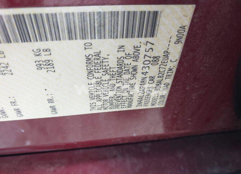 Photo 9 of 2011 Nissan Altima 2.5 S (VIN 1N4AL2AP4BN430757)