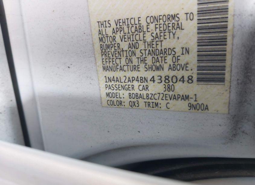 Photo 9 of 2011 Nissan Altima 2.5 S (VIN 1N4AL2AP4BN438048)