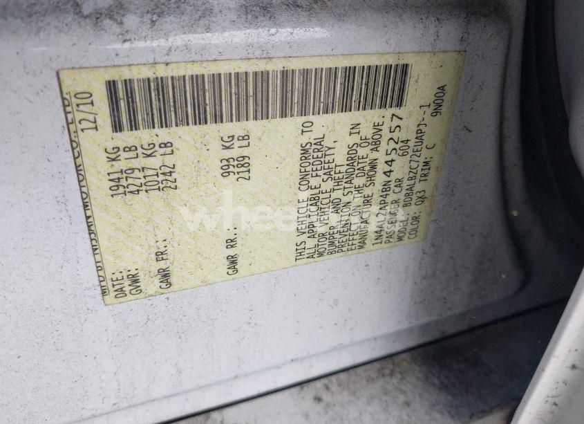 Photo 9 of 2011 Nissan Altima 2.5 S (VIN 1N4AL2AP4BN445257)