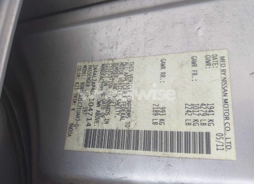 Photo 9 of 2012 Nissan Altima 2.5 S (VIN 1N4AL2AP4CC104714)