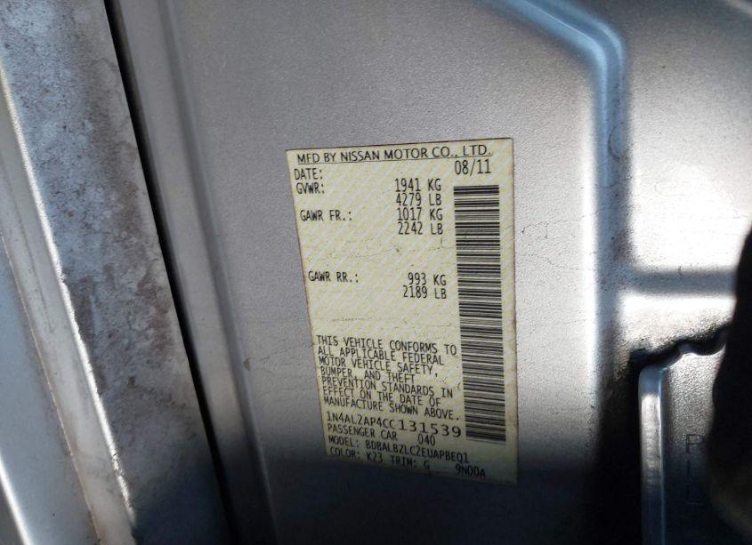 Photo 9 of 2012 Nissan Altima 2.5 S (VIN 1N4AL2AP4CC131539)