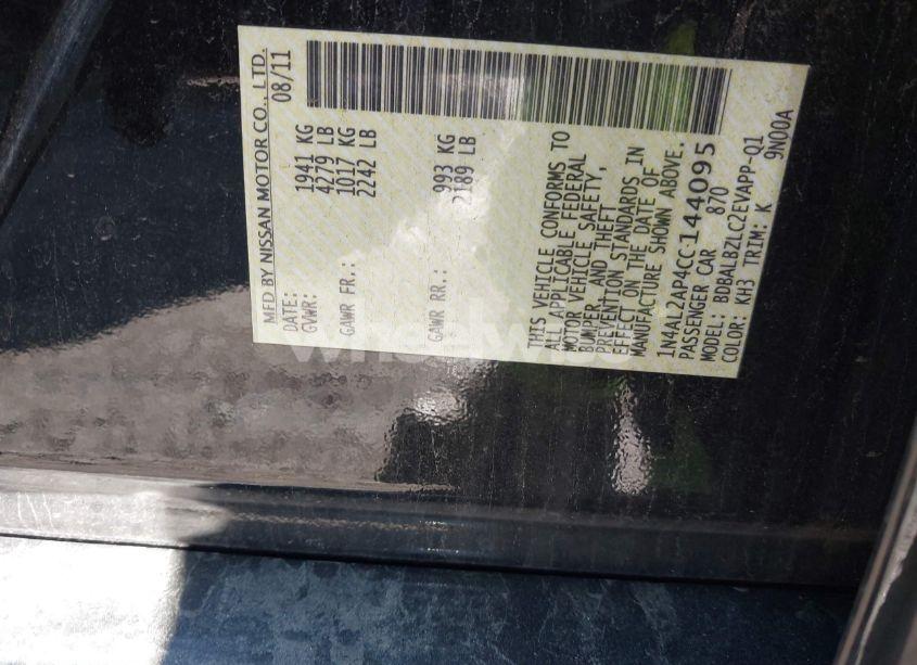 Photo 9 of 2012 Nissan Altima (VIN 1N4AL2AP4CC144095)