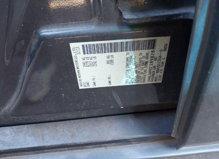 Photo 9 of 2012 Nissan Altima 2.5 S (VIN 1N4AL2AP4CC189828)