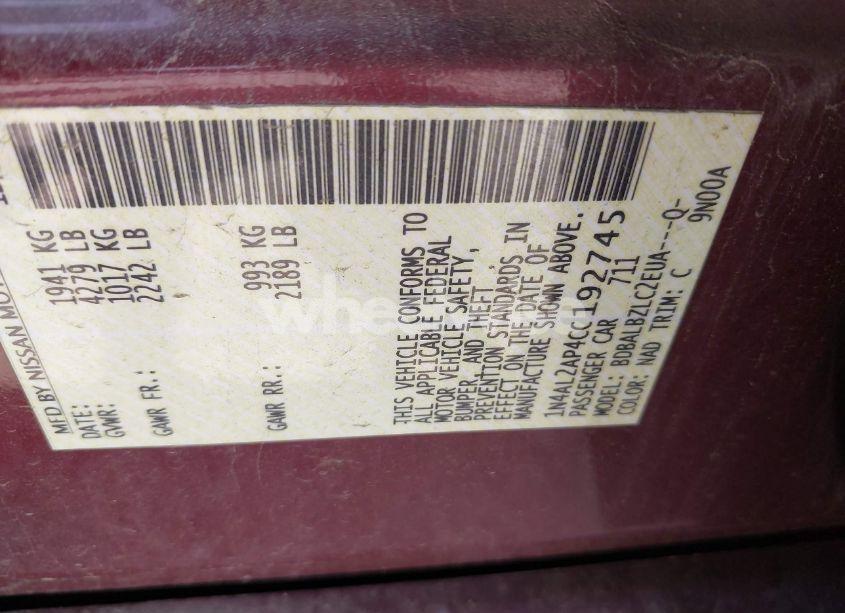 Photo 9 of 2012 Nissan Altima 2.5 S (VIN 1N4AL2AP4CC192745)