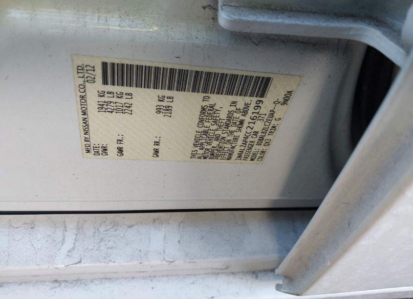 Photo 9 of 2012 Nissan Altima 2.5 S (VIN 1N4AL2AP4CC216199)