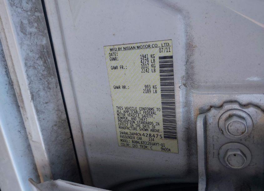 Photo 9 of 2012 Nissan Altima 2.5 S (VIN 1N4AL2AP4CN428475)